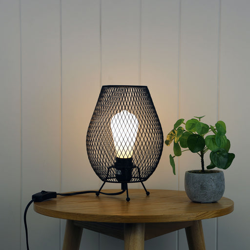 Oriel Lighting Hyzer Mesh Table Lamp Black