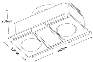 Martec Profile Panel 2 High Performance 3 in 1 Bathroom Heater With Exhaust Fan