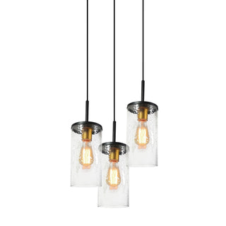 Oriel Lighting Raymont 3 Light Dropper Pendant Matt Black / ClearOriel Lighting Raymont 3 Light Dropper Pendant Matt Black / Clear