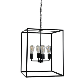 Oriel Lighting Hampton 4 Light Pendant Black No Glass