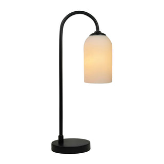 Oriel Lighting Arlington Table Lamp Matt Black / Opal