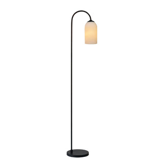 Oriel Lighting Arlington Floor Lamp Matt Black / Opal