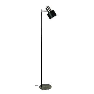 Oriel Lighting Ari Floor Lamp Black W/ Brushed Chrome Head