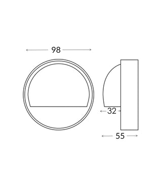 CLA Ste Exterior LED Surface Mounted Eyelid Step Lights