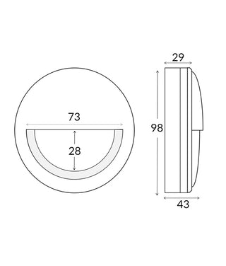 CLA STE Exterior LED 12V/240V Antique Brass Eyelid/Round Step Wall Lights IP65