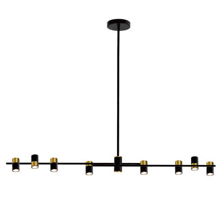 TAVOLA Matte Black and Satin Brass Pendant Light – 8 Light by VM Lighting