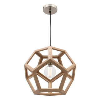 Peeta 1Lt Natural Timber Pendant Mercator Lighting