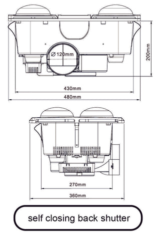 Modura AllLux4 3 in 1 Bathroom Heater Exhaust Fan and Light 16W Tricolour