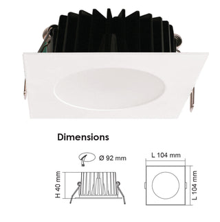 SAL Ecogem S9041TC Square 10W Dimmable IP44 LED downlight