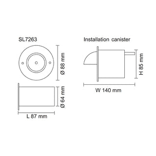 SAL EXTERIOR RECESSED LED WALL LIGHT NEWPORT SL7268